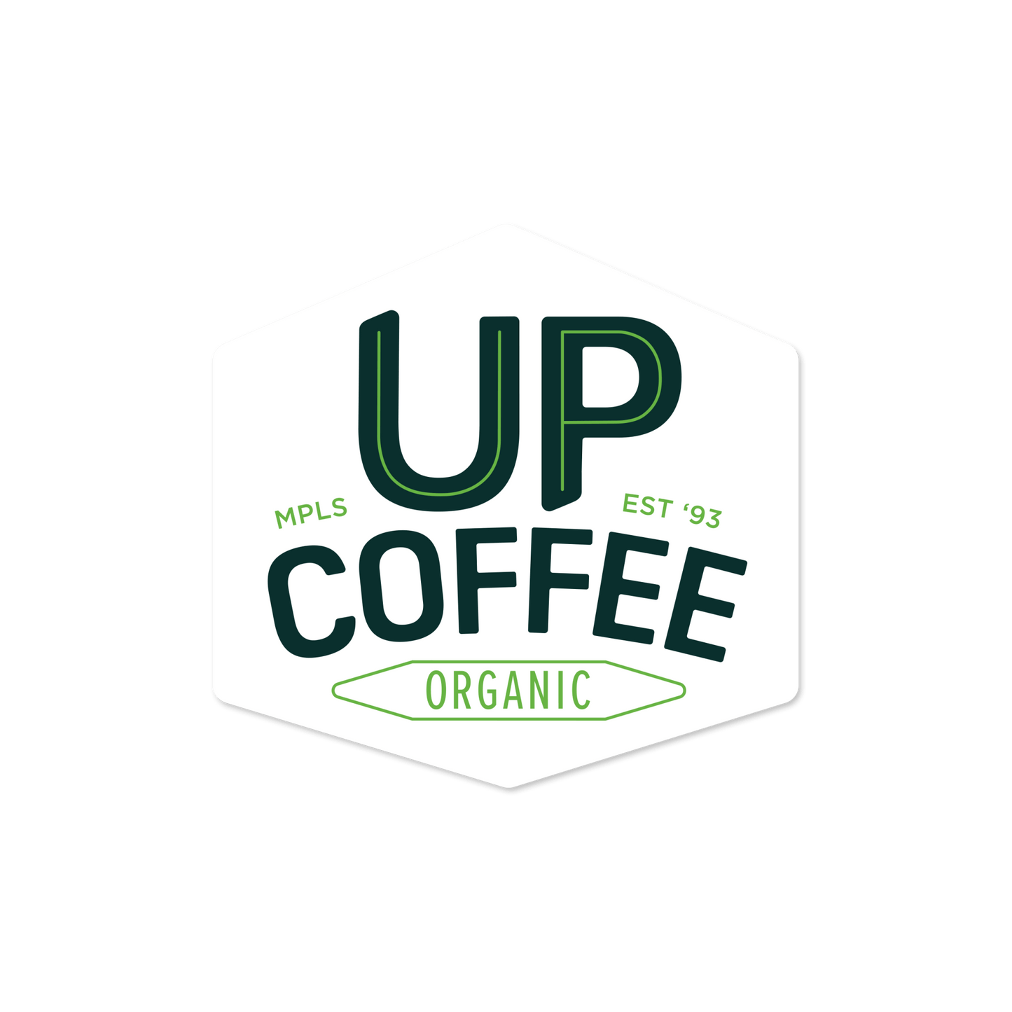 Up Coffee Badge Sticker - Up Coffee